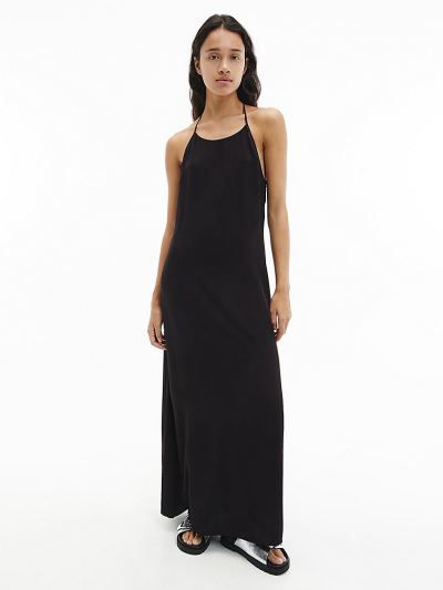 Calvin Klein Ruhák HU259247 | Calvin Klein A-Line Maxi Női Ruha Fekete